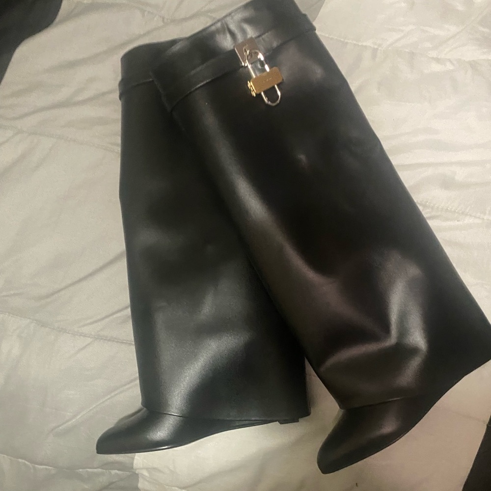 Givenchy Black Leather High Boots
